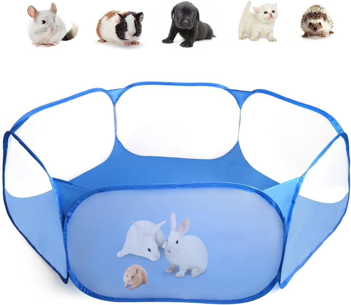 Guinea Pig Cage Rabbit Cage Indoor with Mat Playpen Perfect Size for Small Animal Pet Play Pen Easy to Clean Exercise Yard Fence Portable Tent for Hamsters, Chinchillas, Hedgehog, Puppy, Cats