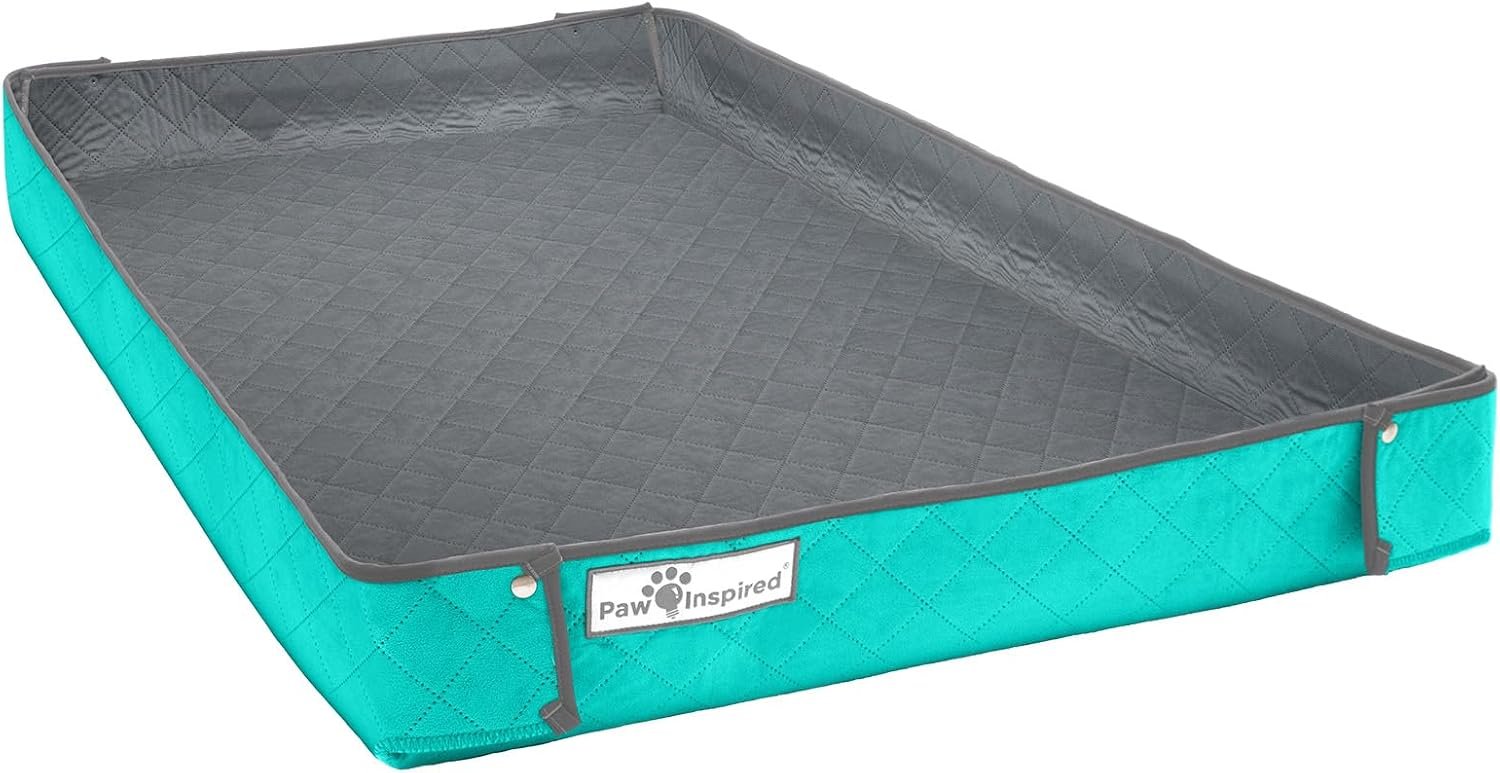 Paw Inspired Reversible Critter Box Raised Sides Liner, Midwest, Gray/Green