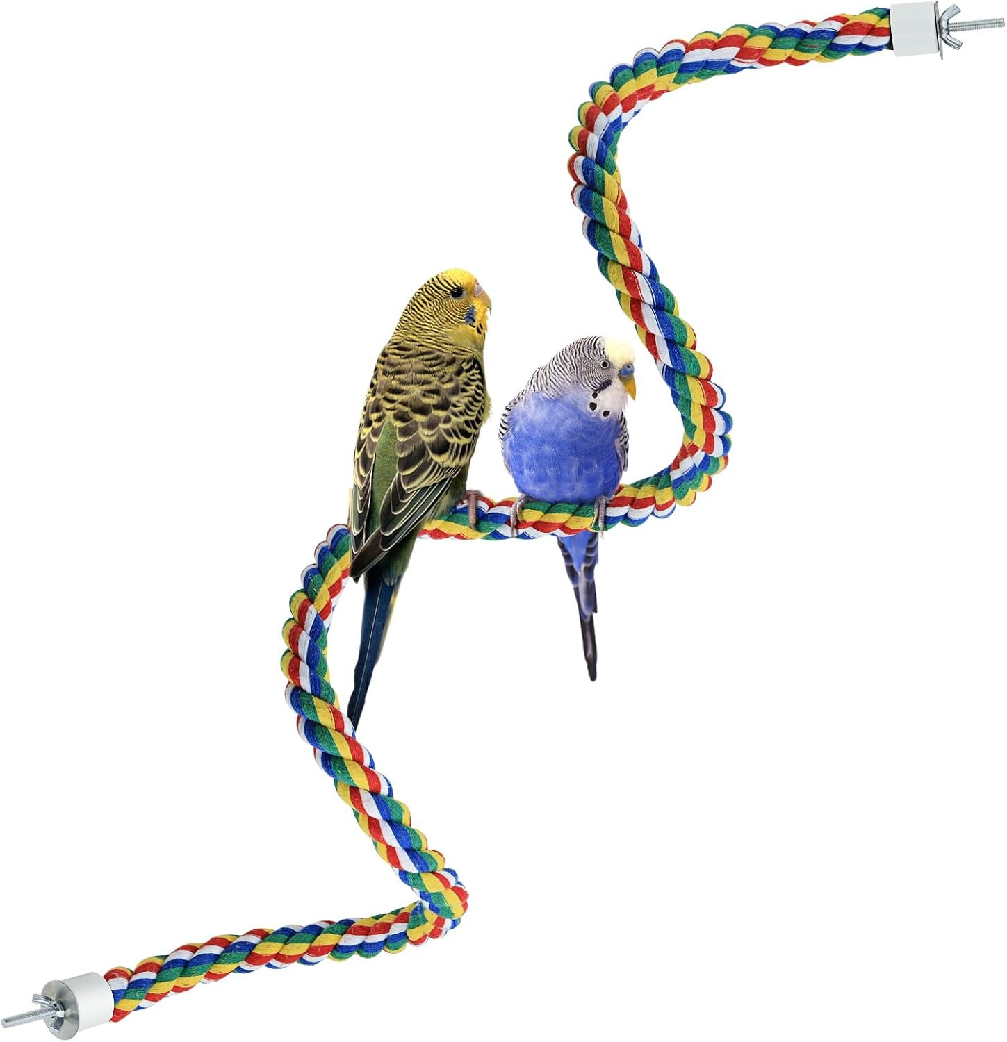 Mygeromon Bird Rope Perches Cage Climbing Accessories (41inch Metal nut)