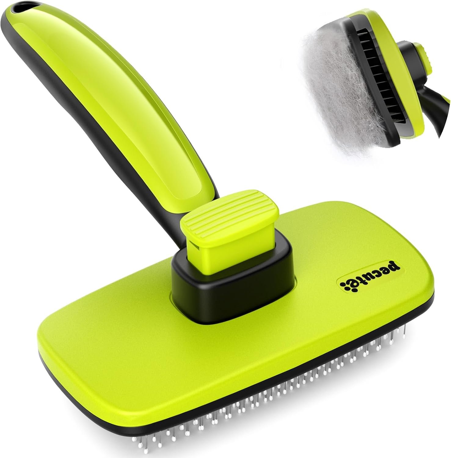 Pecute Skin Friendly Self-Cleaning Slicker Brush for Dog & Cat Shedding