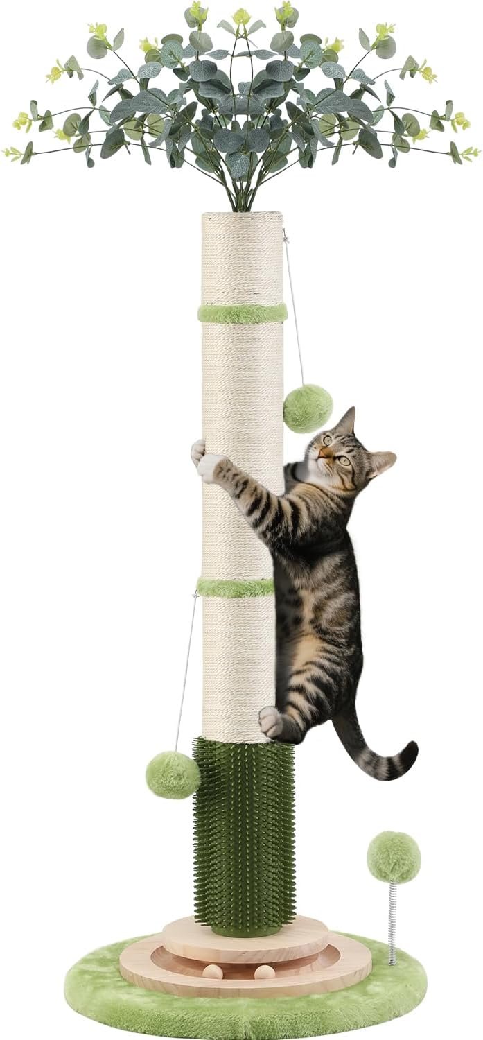 45” Extra Tall Cat Scratching Post for Large,Heavy Duty Scratcher Tree