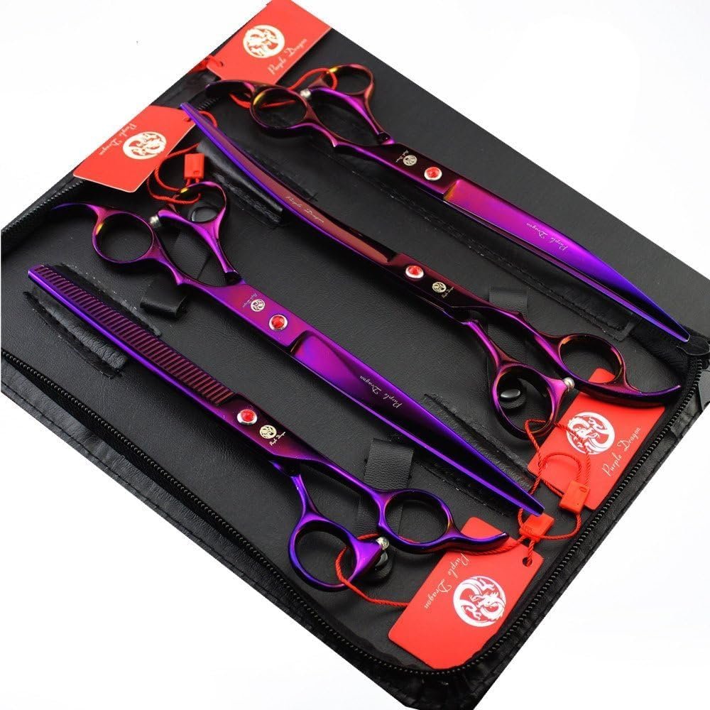 Purple Dragon 8.0 inch Professional Pet Grooming Scissors(Purple)