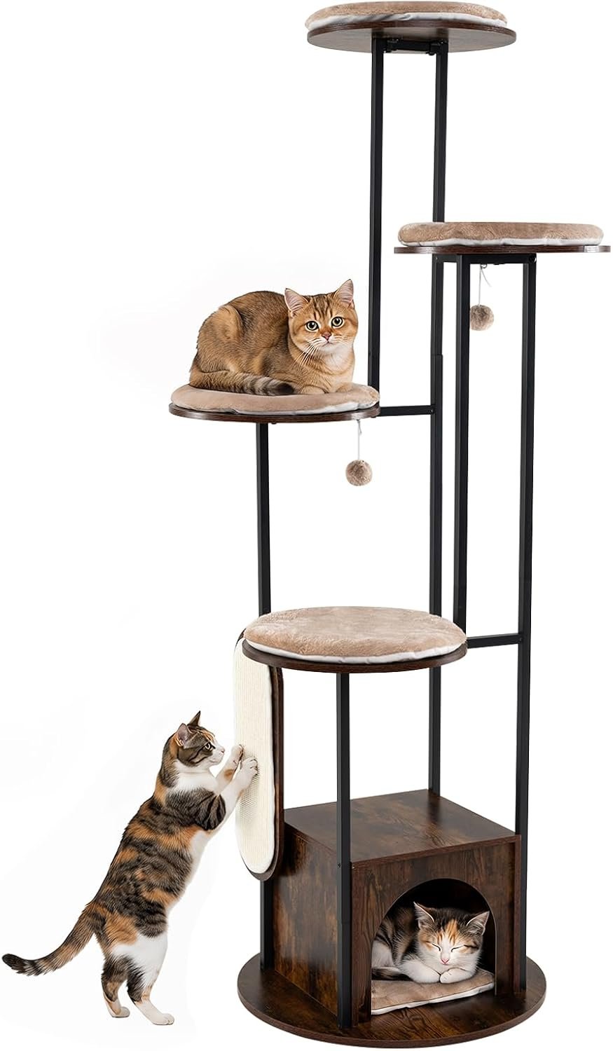Tangkula Modern Cat Tree Tower with Top Perch