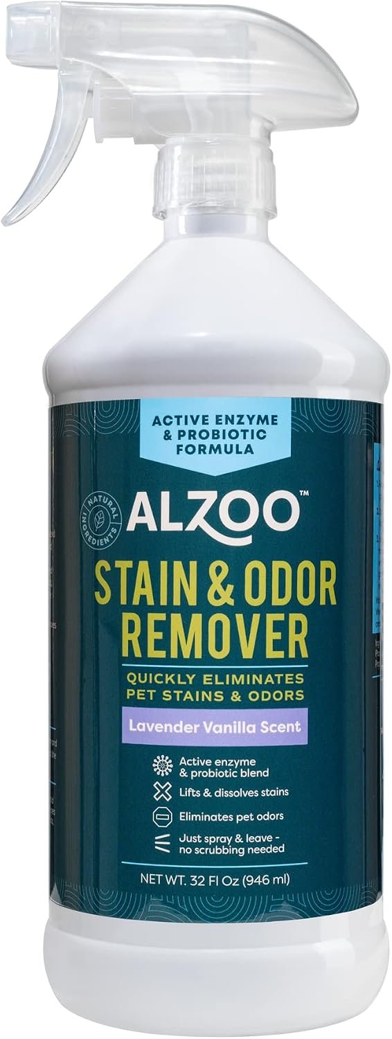 ALZOO Pet Stain & Odor Remover, Lavender Vanilla, 32 oz