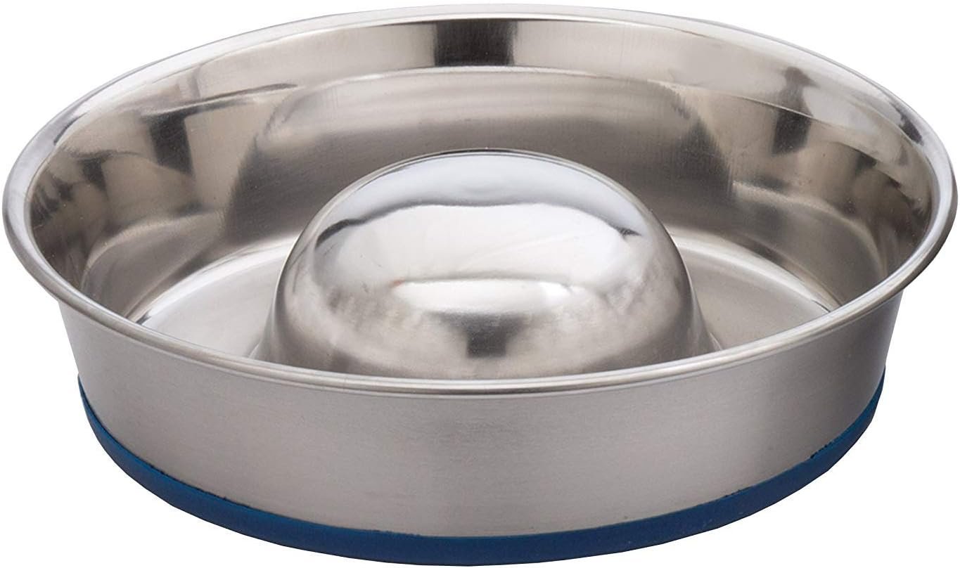 OurPets DuraPet Slow Feed Premium Stainless Steel Bowl (Heavyweight Durable Stainless Steel Bowls, Dog Food Bowl, and Dog Water Bowl) Great Alternative to Snuffle Mat for Dogs-Medium