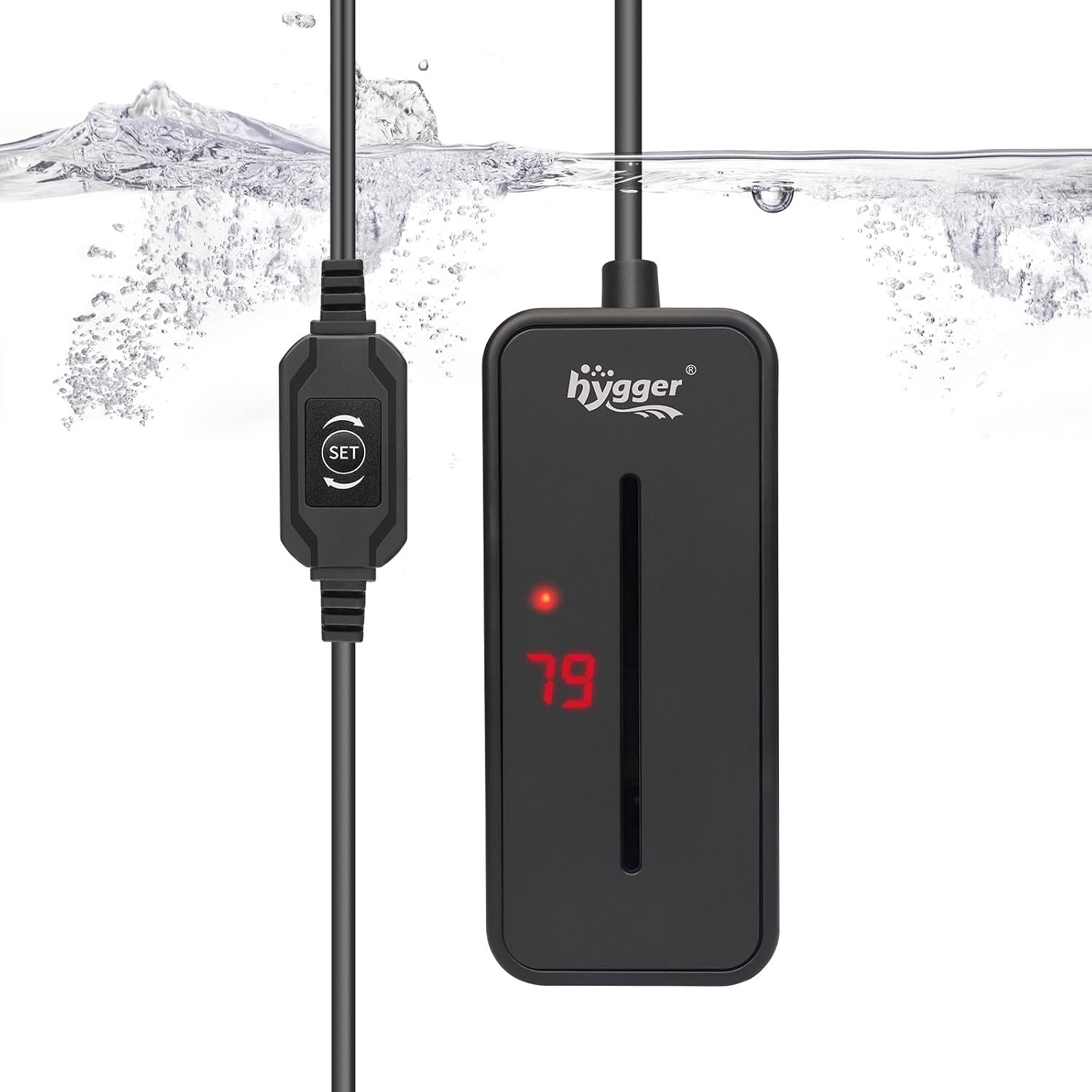 hygger Small Submersible Aquarium Heater 100W Mini Betta Fish Tank Heater with LED Display Adjustable Temperature for 10-20 Gallon Freshwater Saltwater Coral Reef Tanks