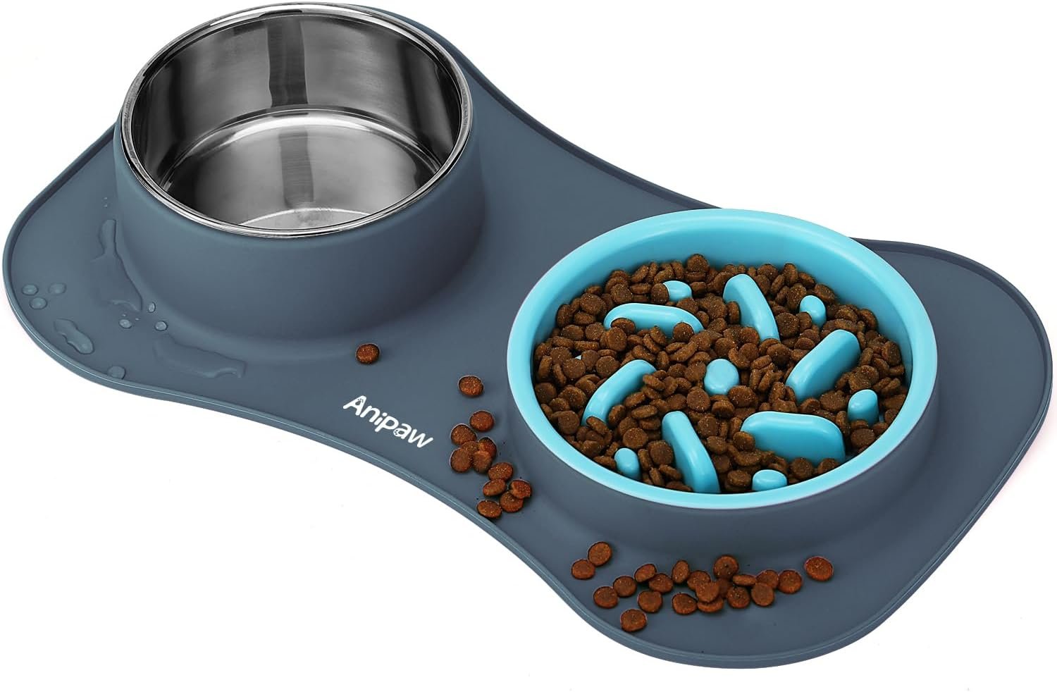 Slow Feeder Dog Bowls 3 in 1 Stainless Steel Food Water Bowl to Slow Eating