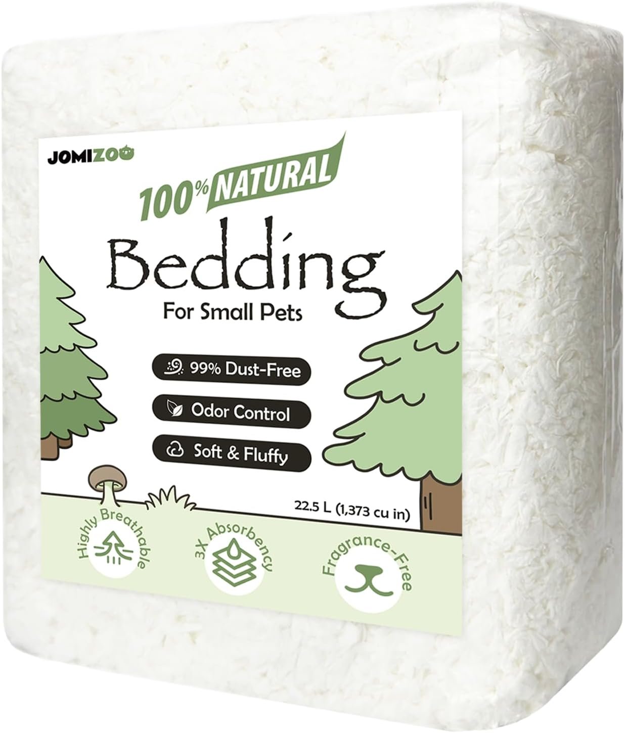 Hamster Bedding 22L, 99% Dust-Free, Soft, Odor Control, White