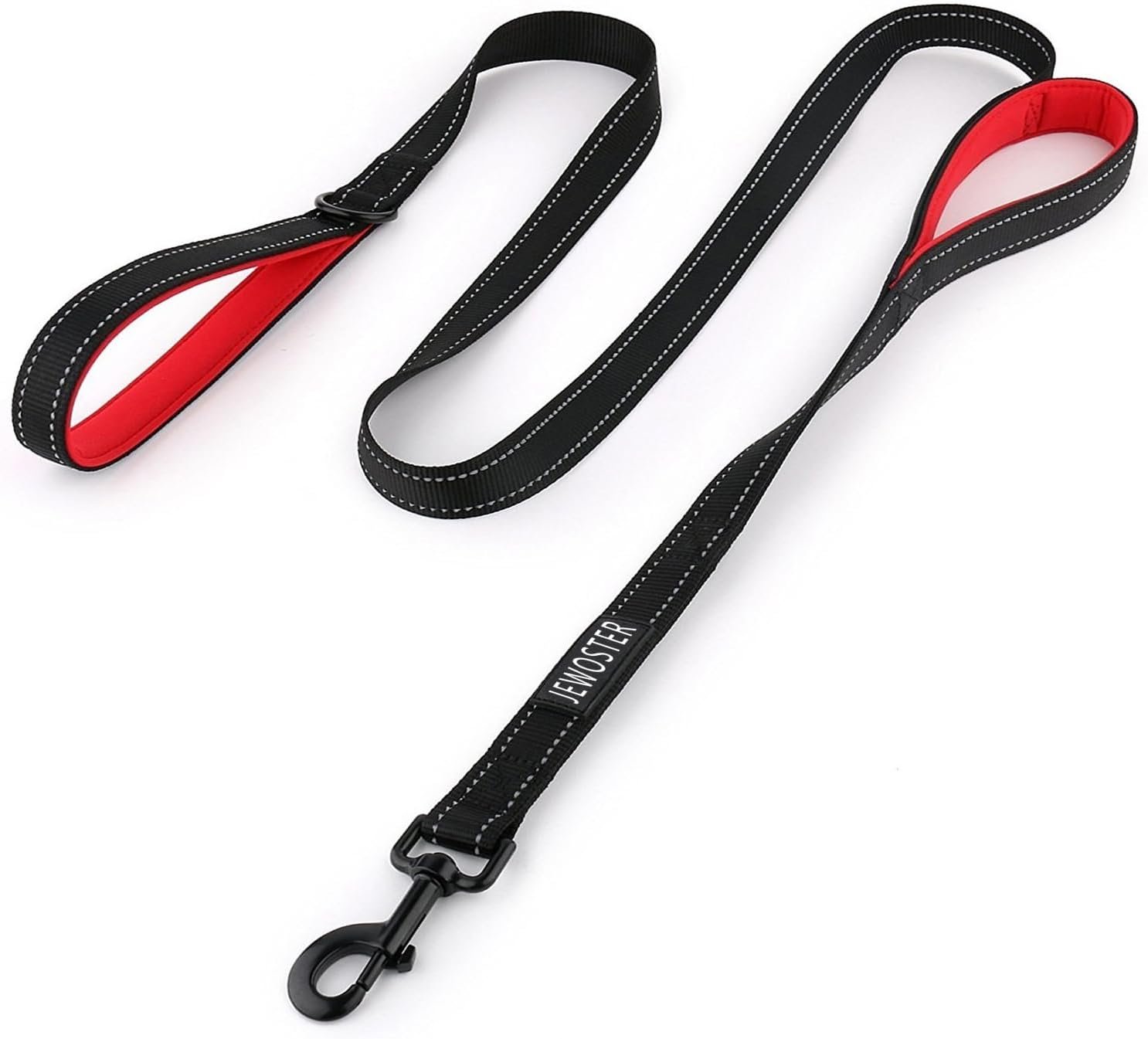 Heavy Duty Dog Leash – 2 Handles by Padded Traffic Handle for Extra Control, 6foot Long – Perfect for Medium to Large Dogs (6 ft, Black Red)