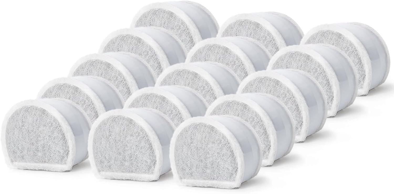 xbbwmrs 15 Count Replacement Carbon Filters Compatible with PetSafe Drinkwell Filters, Pet Water Fountain Replacement Cartridges for Dog and Cat Fountain.