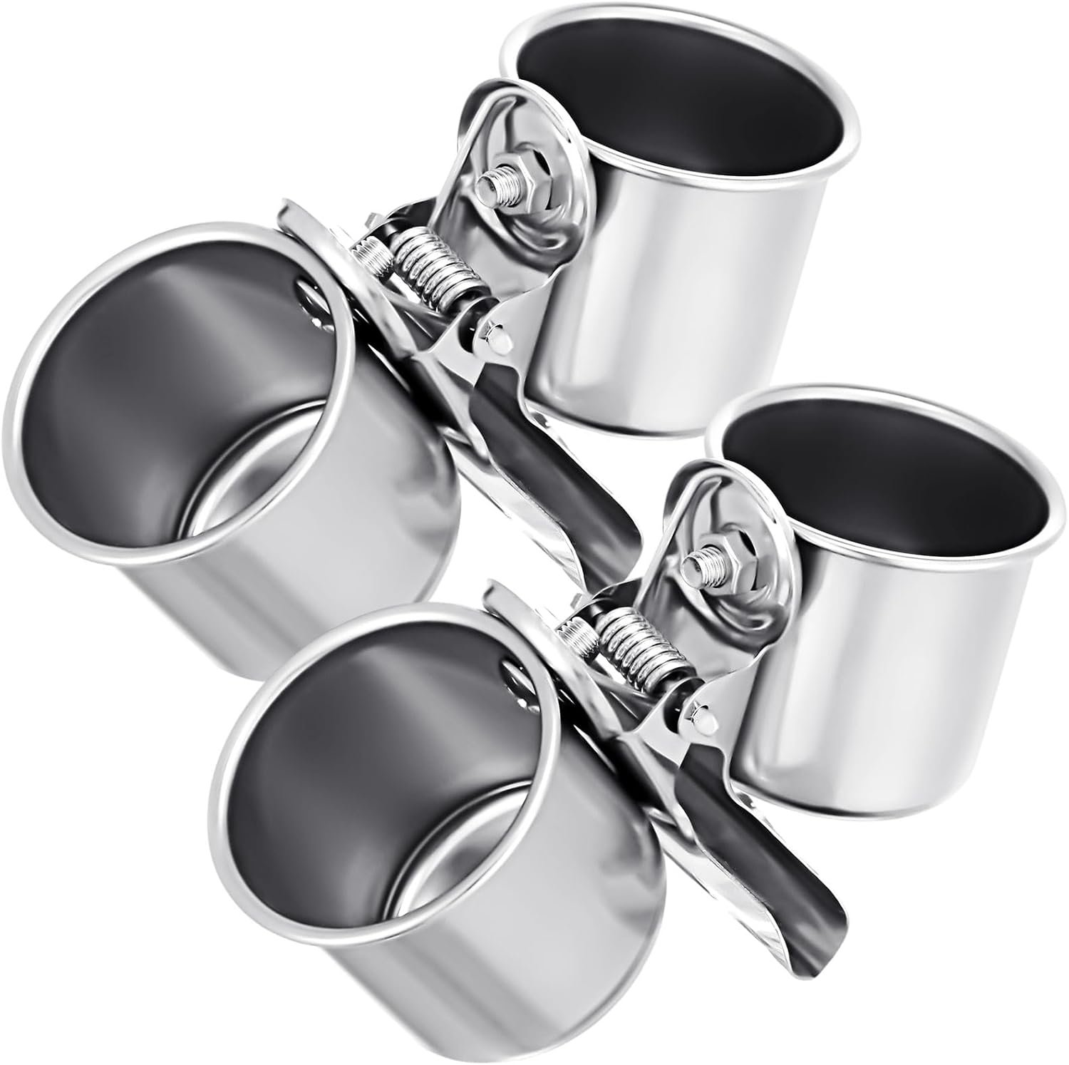Tioncy 2 Pcs Stainless Steel Bird Bowls, Clip on Parrot Food Water Cups
