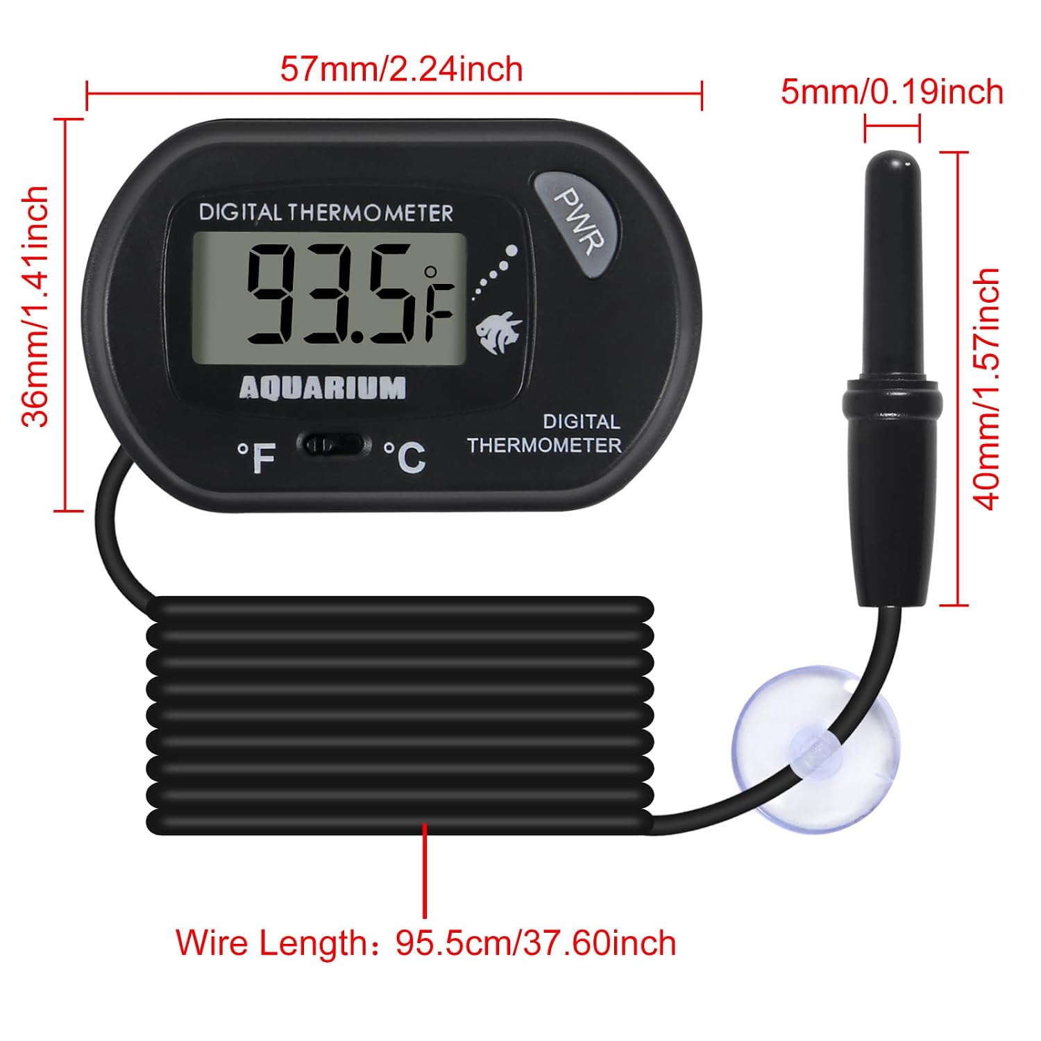 10 Pack Aquarium Thermometer with Large LCD Display – Fish & Reptile Tank Temperature Test