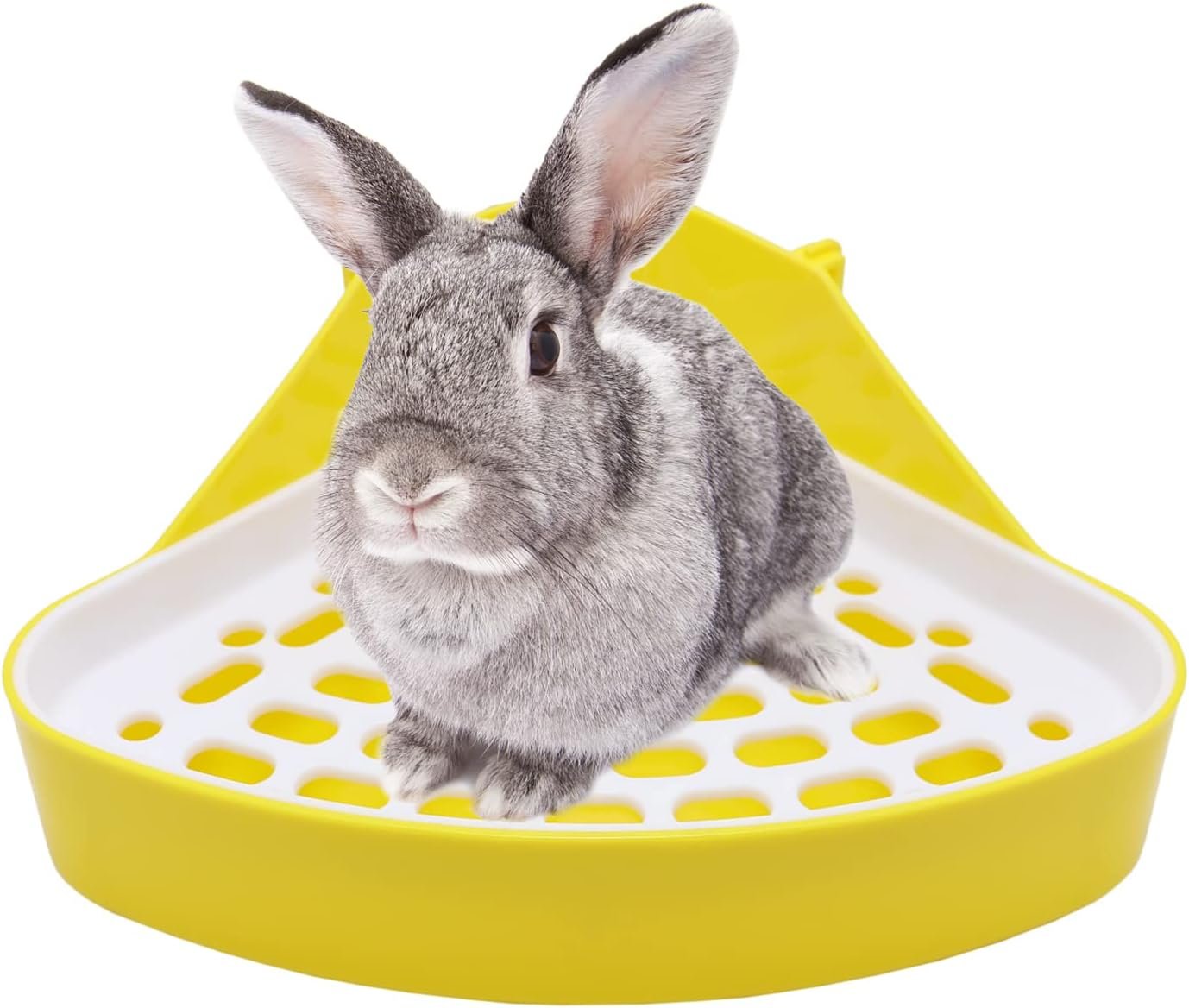 Litewoo Rabbit Litter Box Toilet Bunny Corner Potty for Guinea Pigs, Yellow