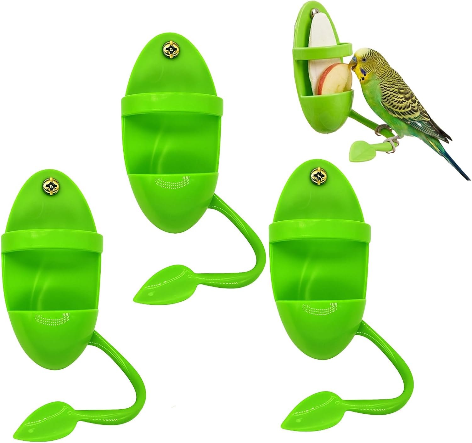 3pcs Cuttlebone Holder for Bird Cage, Plastic Cage Feeding Holder Parakeets, Cockatiels, Budgies and Finches