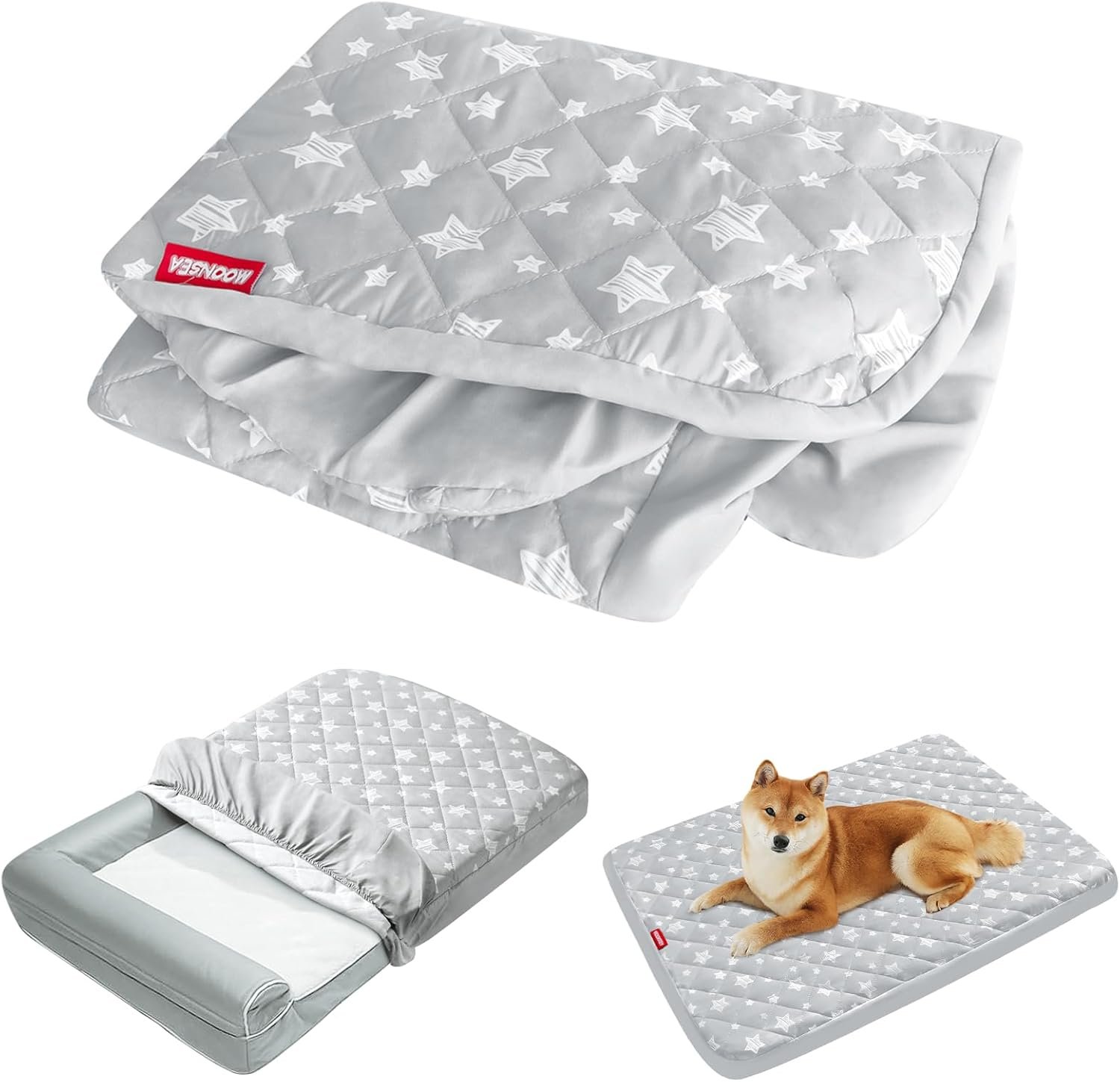 Waterproof Dog Bed Covers Replacement Lovely Grey Star Print, 27×36 Inches