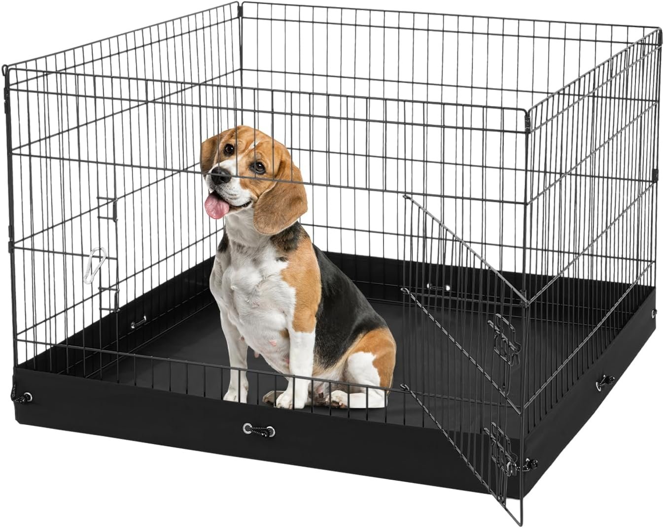 VEVOR Dog Playpen, 4 Pcs 24 x 36 in Panels Foldable Metal Pet Exercise Pen, Dog Fence Indoor and Outdoor Pen with Door and 600D Oxford Fabric Bottom Pad, for Dogs, Cats and Other Small Animals
