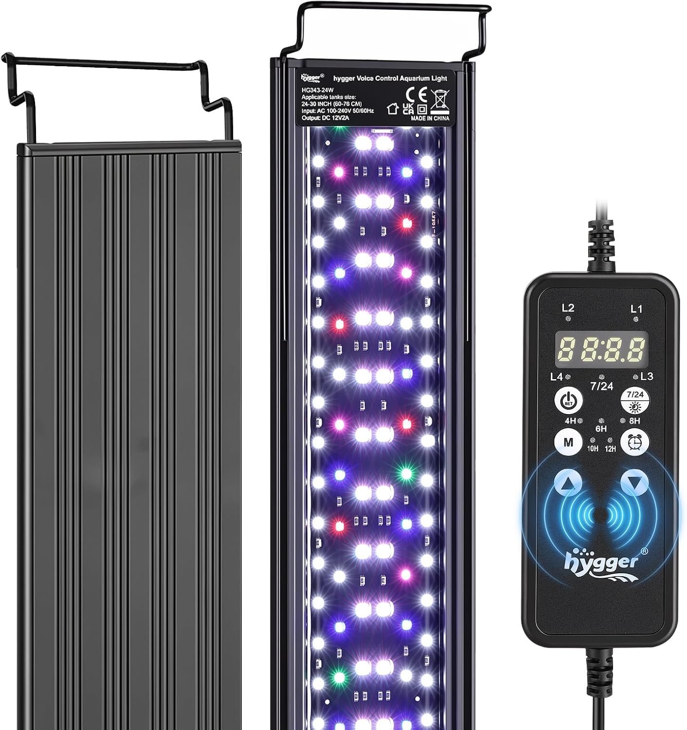 hygger 12W Voice Control LED Aquarium Light, 24/7 Mode, 12-18″ Planted Tank