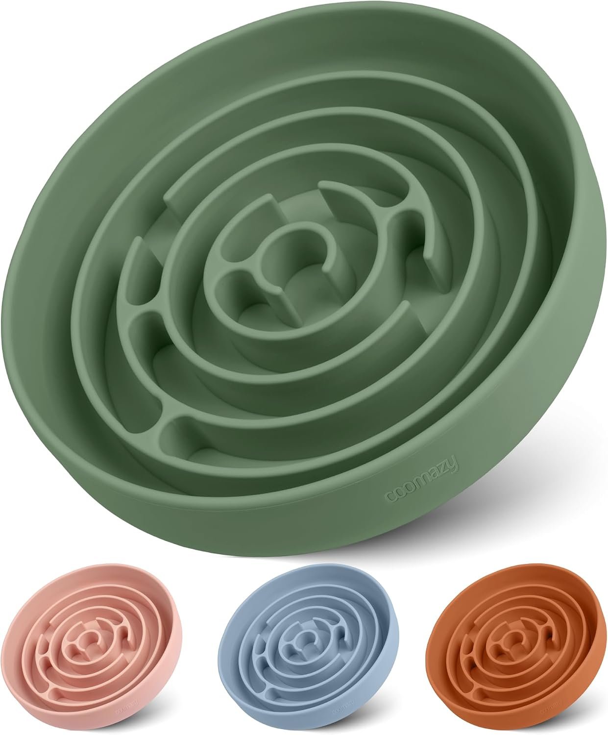 Coomazy Slow Feeder Dog Bowls, Silicone Dog Bowl with Suction Cups