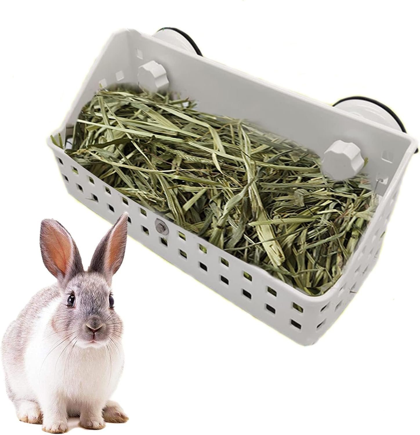 kathson Hay Feeder for Rabbit, Bunny Hay Holder Guinea Pig Hay Feeder Plastic Hay Rack for Rabbits Small Animal Chinchilla Ferret (7.5 X 4.7 X 5.5 inch)