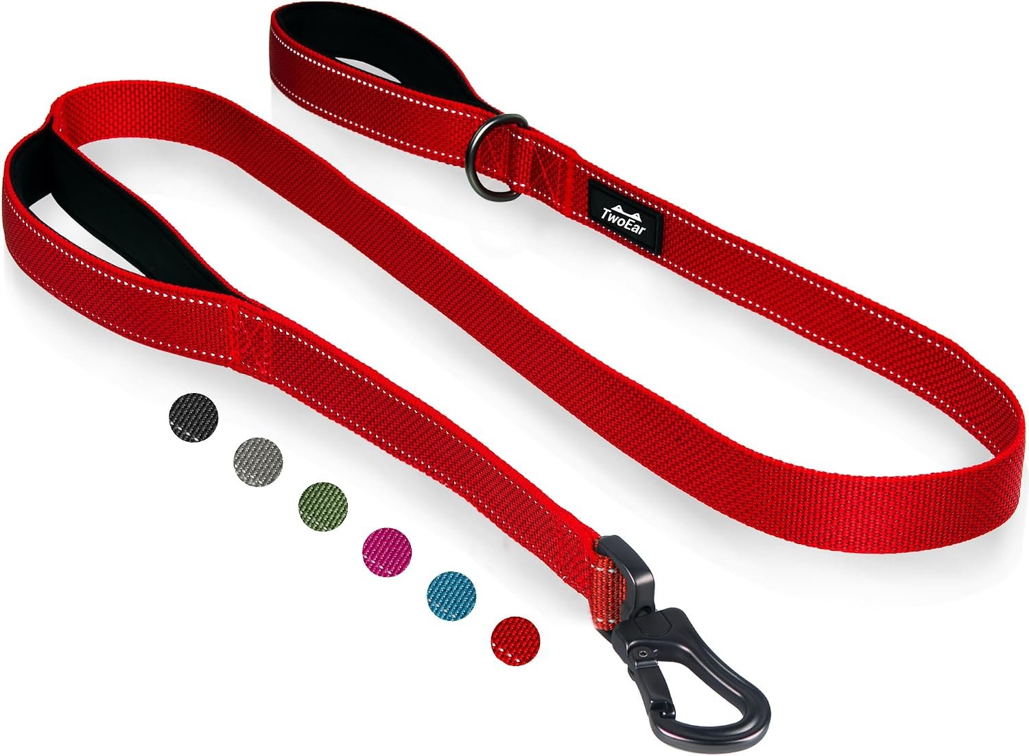Twoear 6FT 1IN Heavy Duty Dog Leash for Large Dogs with 2 Padded Handles
