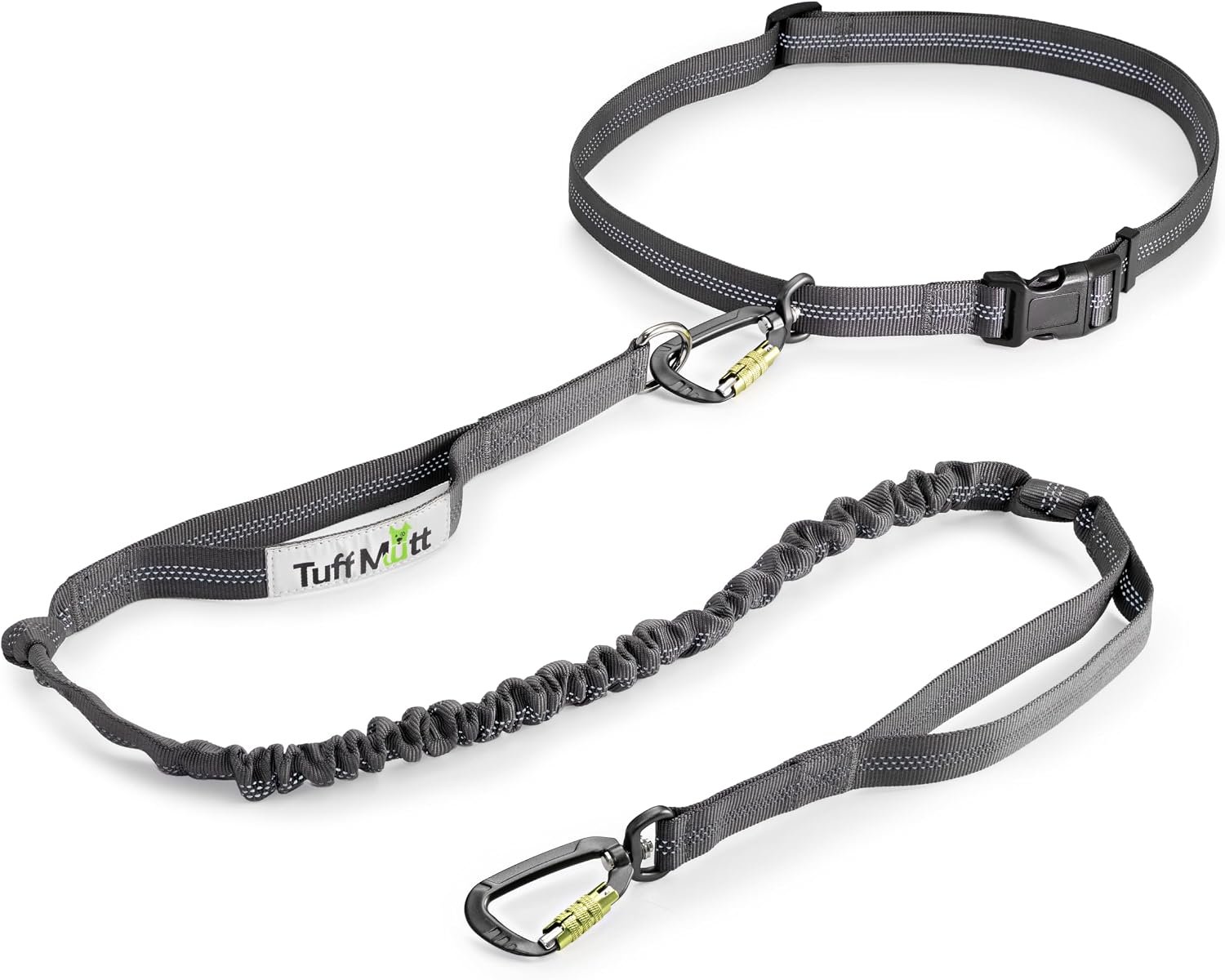 Tuff Mutt Waist Hands Free Dog Leash for Walking Running Hiking