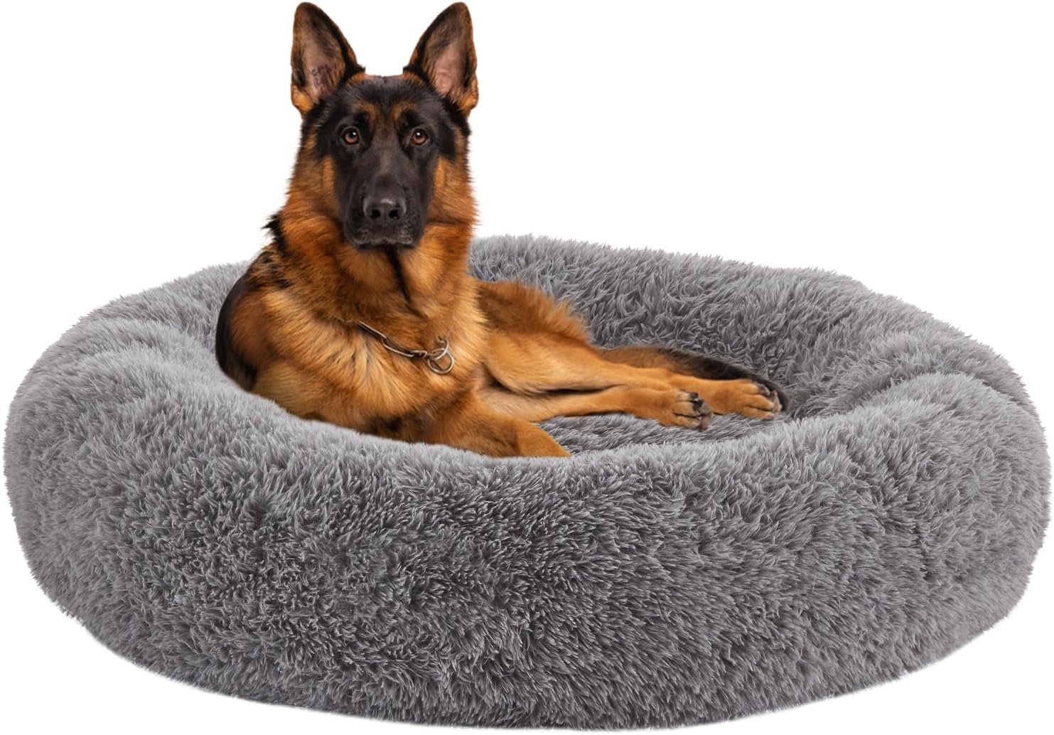 Calming Dog Bed Anti-Anxiety Donut Dog Beds for Small Medium Large Dogs,Washable Plush Fluffy Indoor Cat Kitten Round Cuddler Cushion 45″