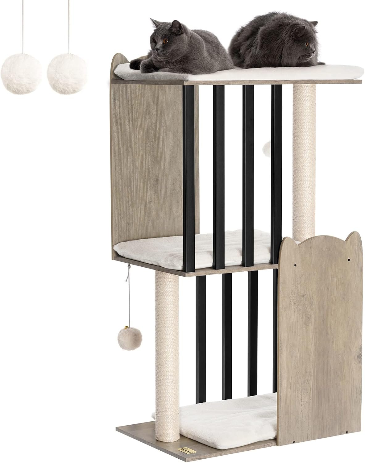 FourFurPets 43.8″ Modern Cat Tree for Large Cats, Extra-Large Perch