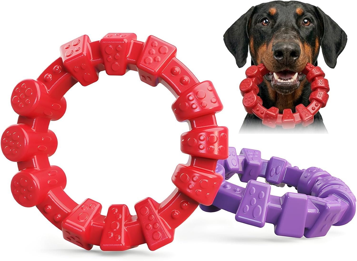 BoYoYo 2 Pack Indestructible Dog Chew Toys for Aggressive Chewers