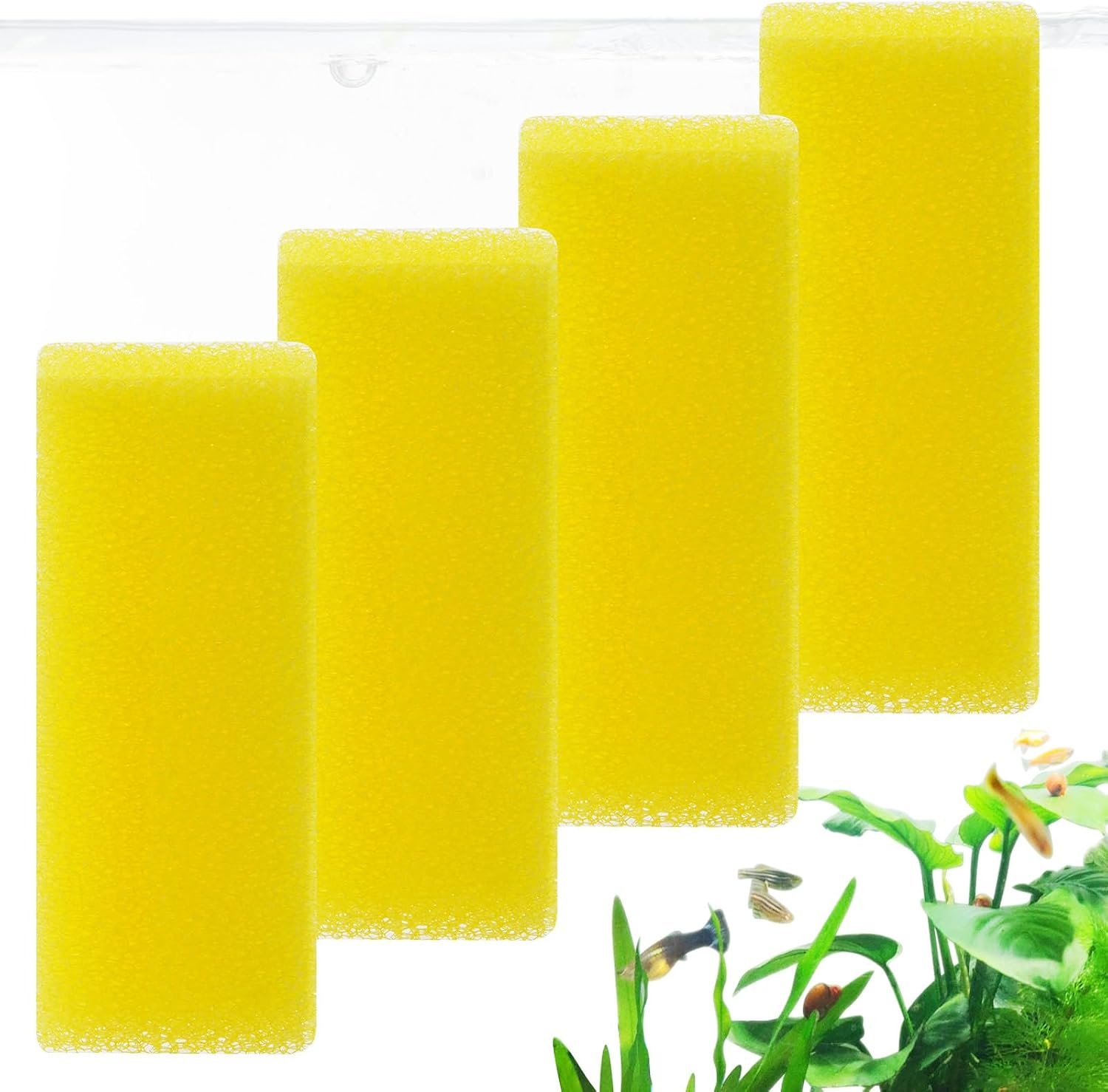 FEDOUR 4PCS Replacement Aquarium Biochemical Sponge for 10W Aquarium Filter, Aquarium Filter Sponges for Replacement