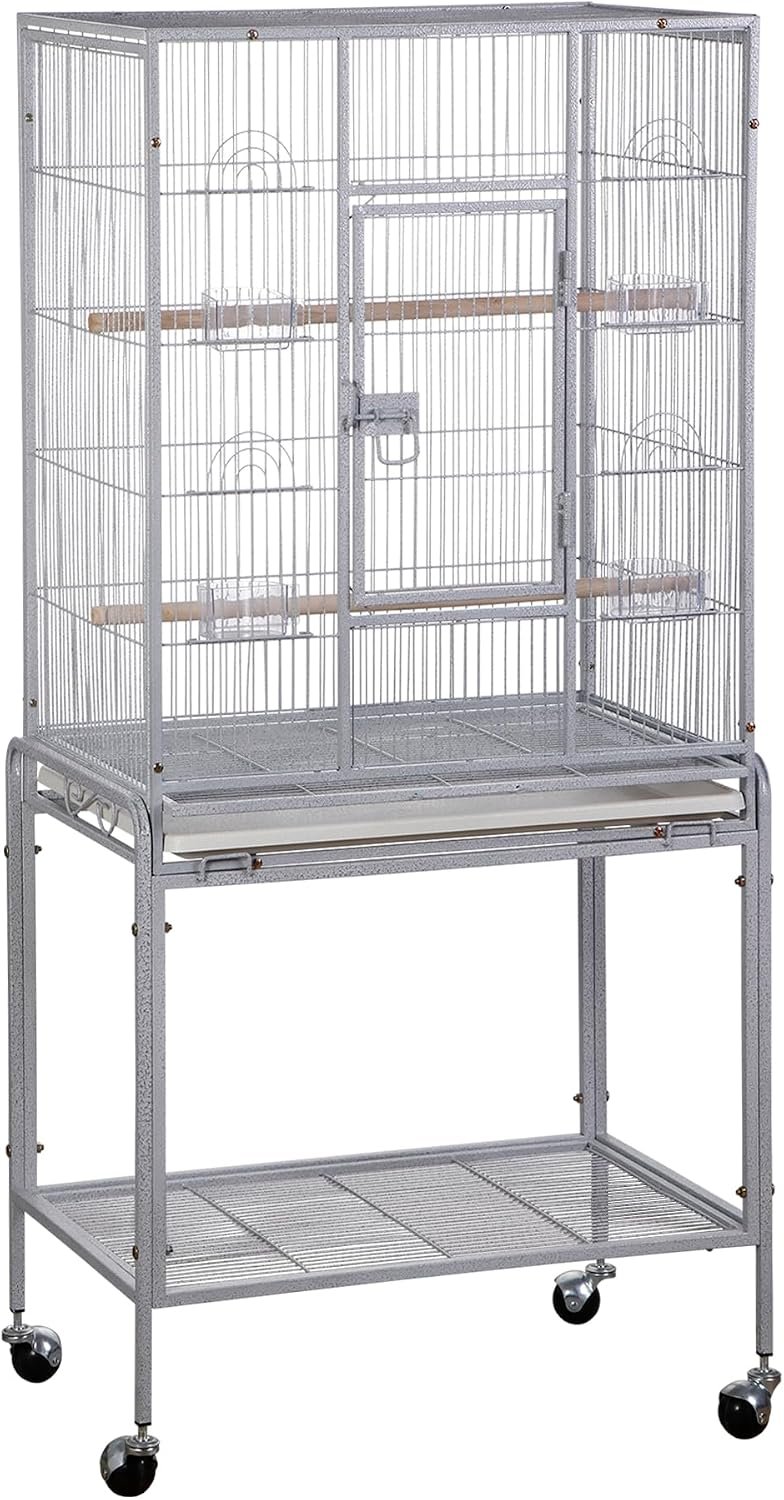 ZENY 53-Inch Bird Cage, Wrought Iron Flight Birdcage, White