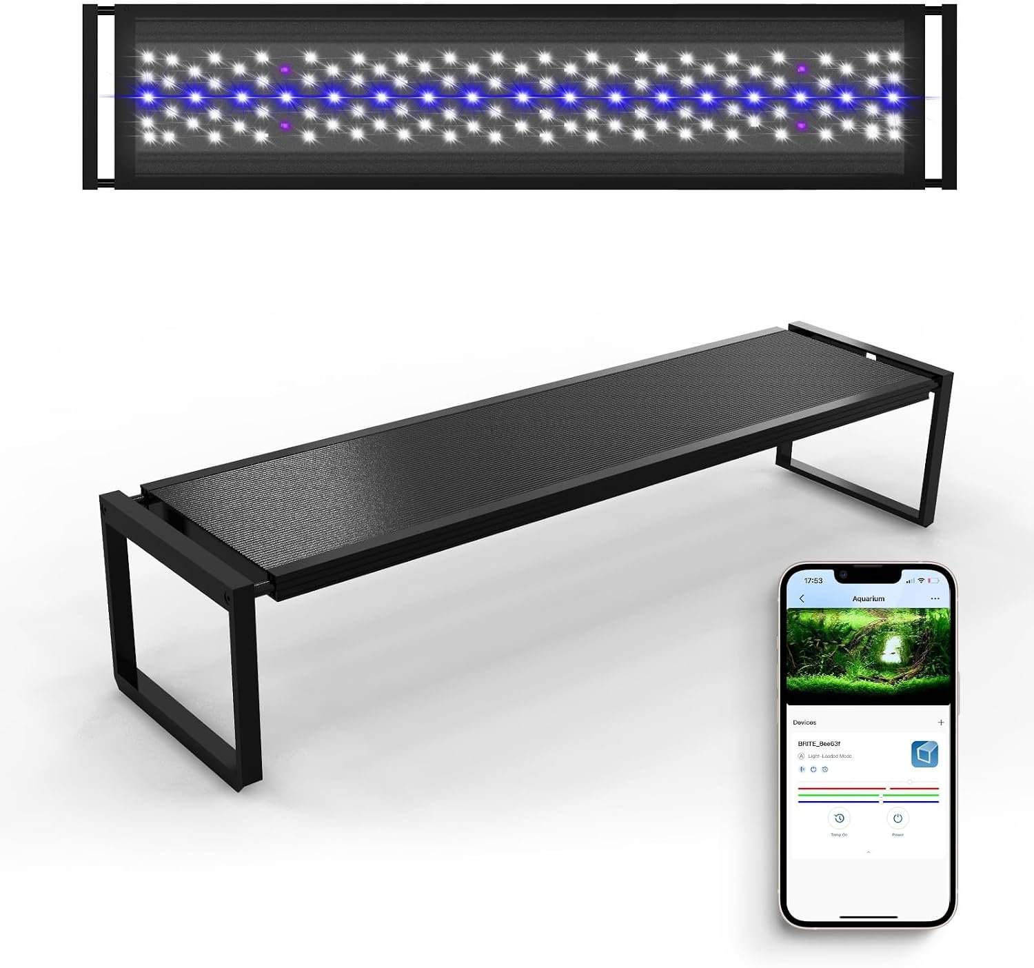 FZONE Aquarium Light 24W LED Plant Light for 18-24″ Tanks, APP Control
