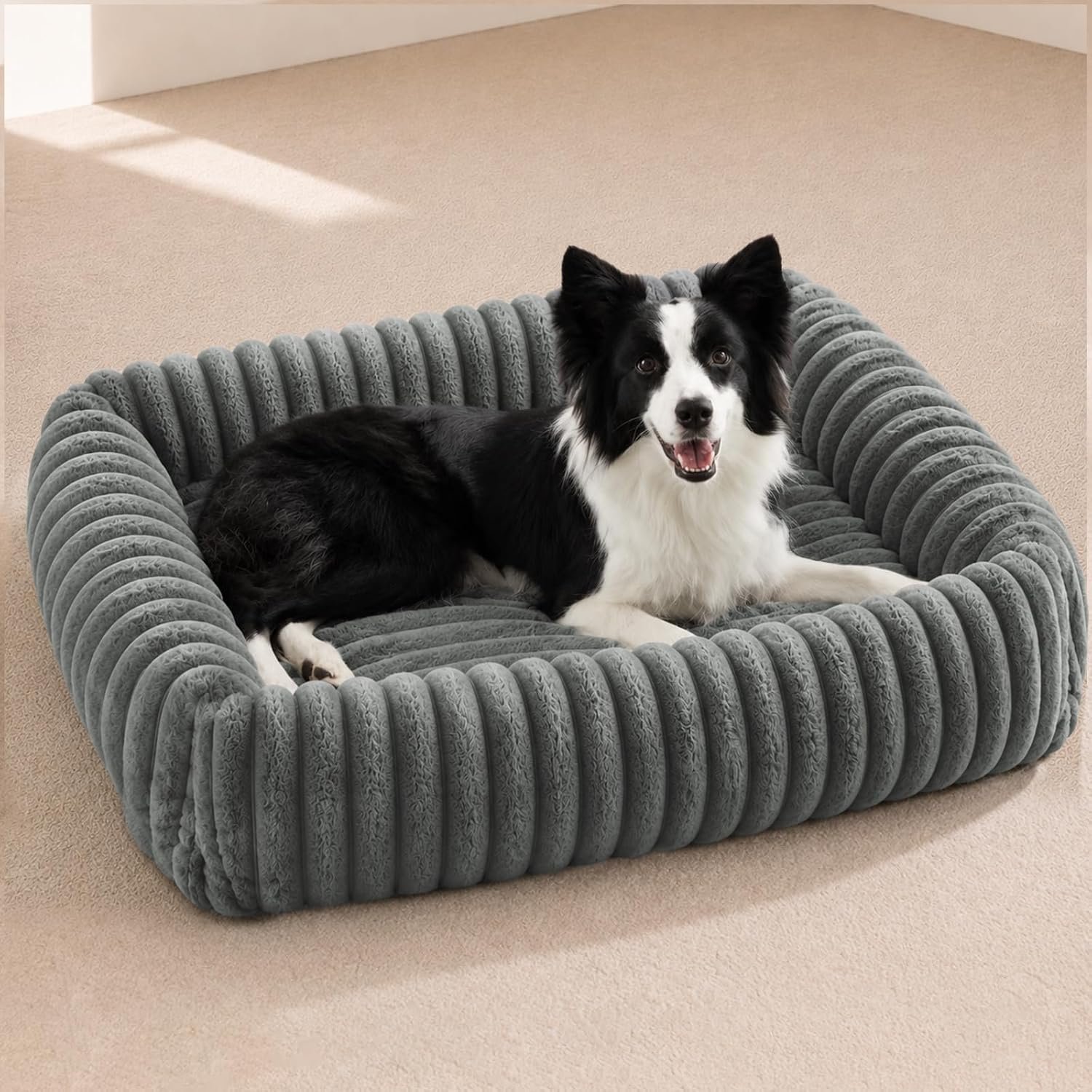 FURTIME Washable Dog Bed Medium Size Dog, Foam Pet Bed 30″