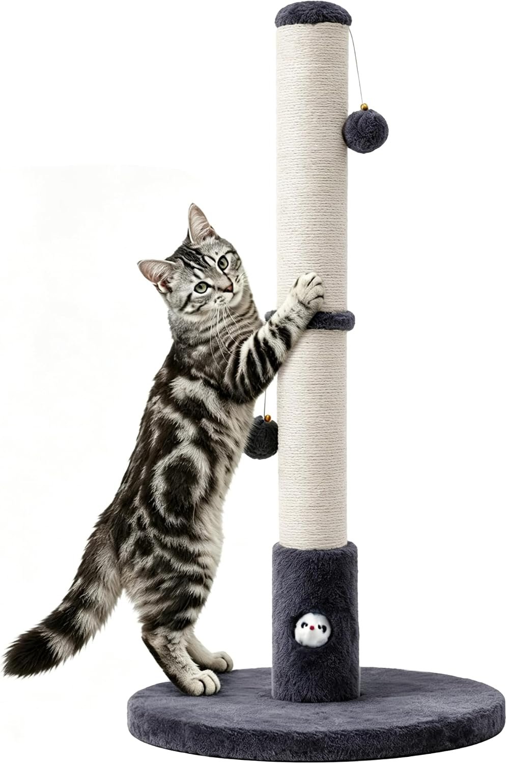 Woochpet Funny Cat Scratching Posts Sturdy Scratcher Posts 33” Grey