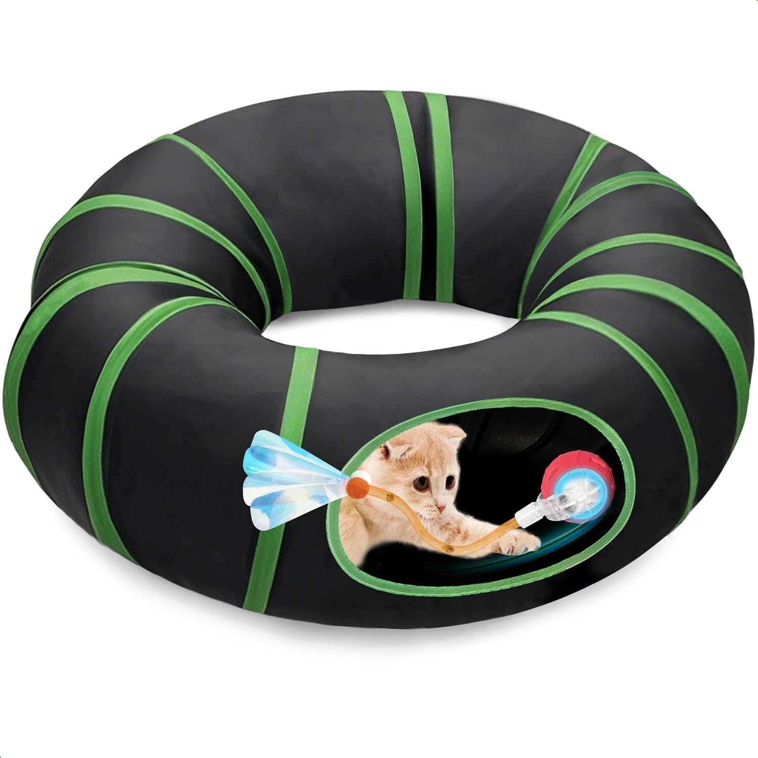 Interactive Cat Toy, Motion-Activated Ball in Enrichment Tunnel