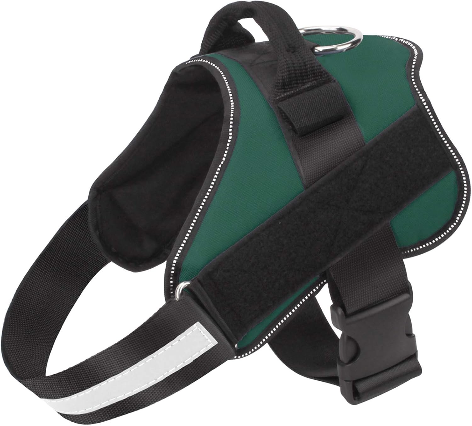 Bolux Dog Harness, No-Pull Reflective Dog Vest, Breathable Adjustable Pet Harness with Handle for Outdoor Walking – No More Pulling, Tugging or Choking (Dark Green, M)