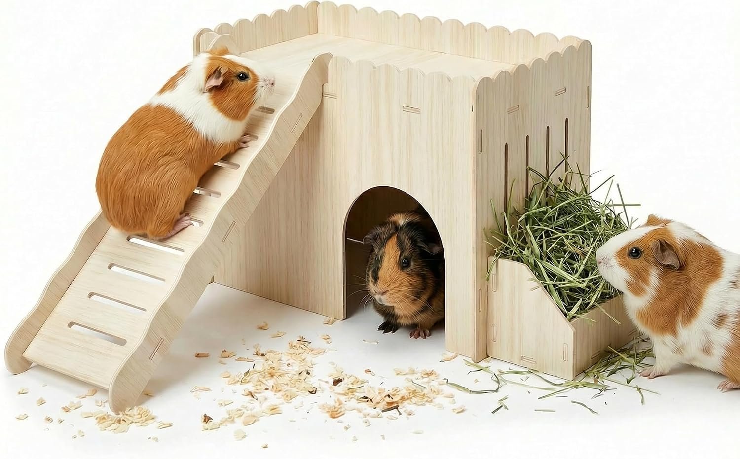 Extra Large Guinea Pig Hideout Wooden Bunny Climbing Toys