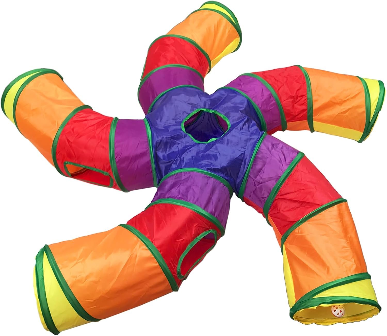 Cat Tunnel Tube for Indoor Cats Large, Upgrade with 6 PeekHole S-Shape 5 Way Collapsible Pet Play Maze Tube Toys Colorful for Cats Kitten Kitty Rabbit