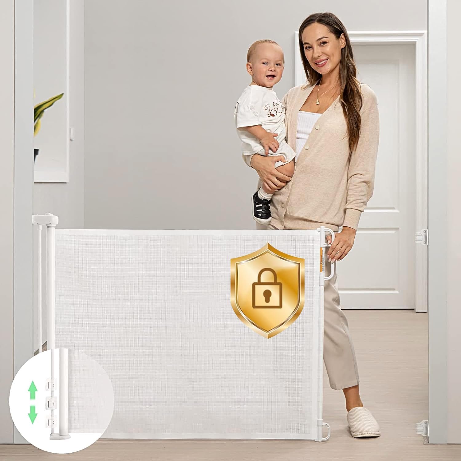 Momcozy Retractable Mesh Baby Gate or Dog Gate