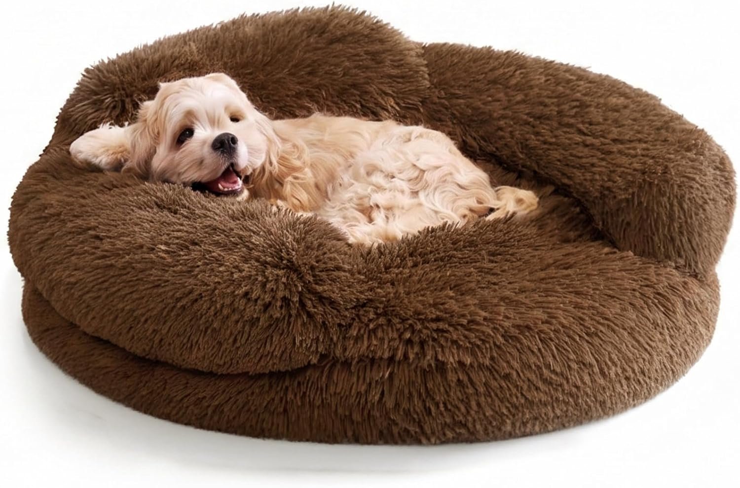 EHEYCIGA 26″ Calming Donut Dog Bed for Medium Dog & Cat Washable Pet Couch