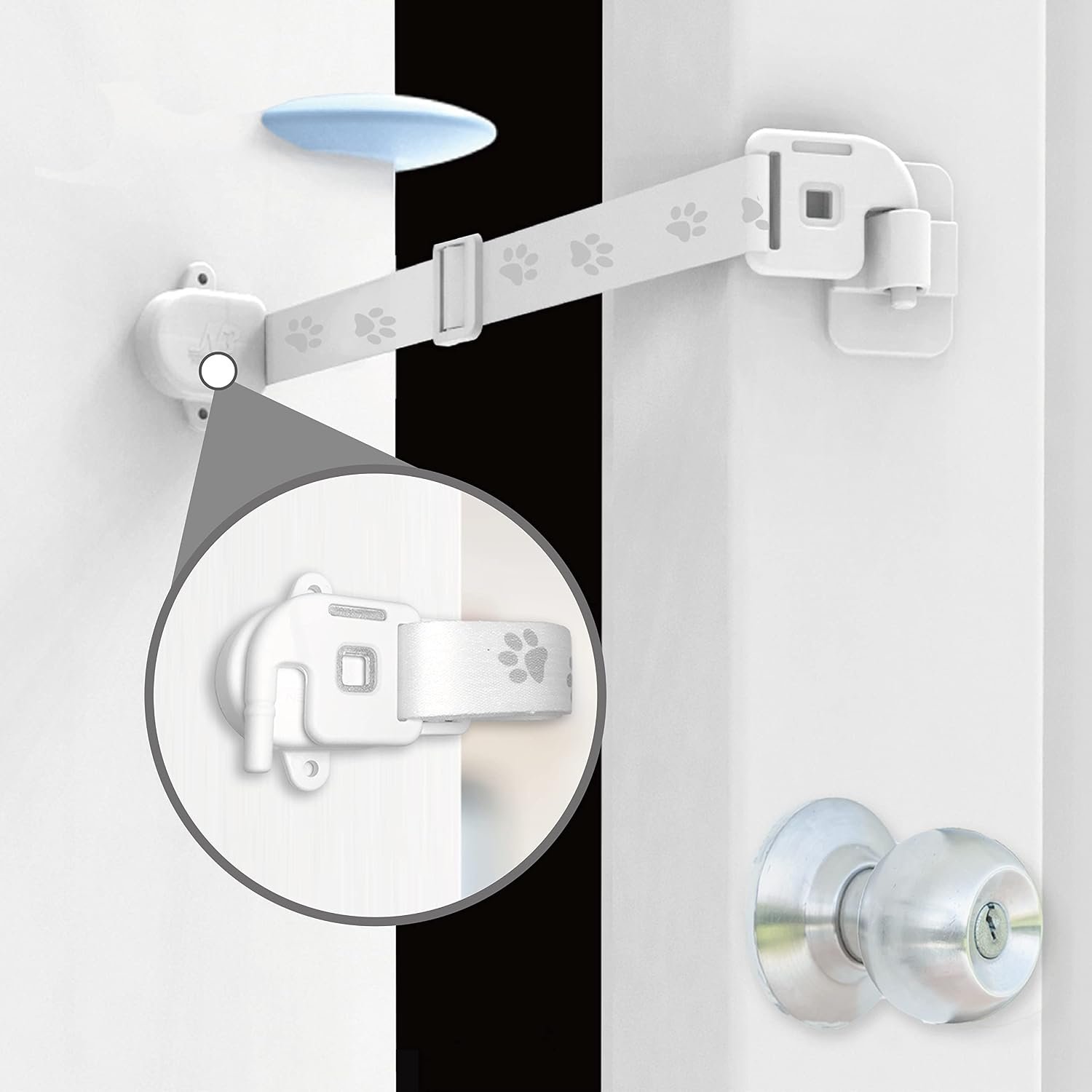 Neobay Adjustable Door Strap and Latch, Keeps Dogs Out of Litter Box
