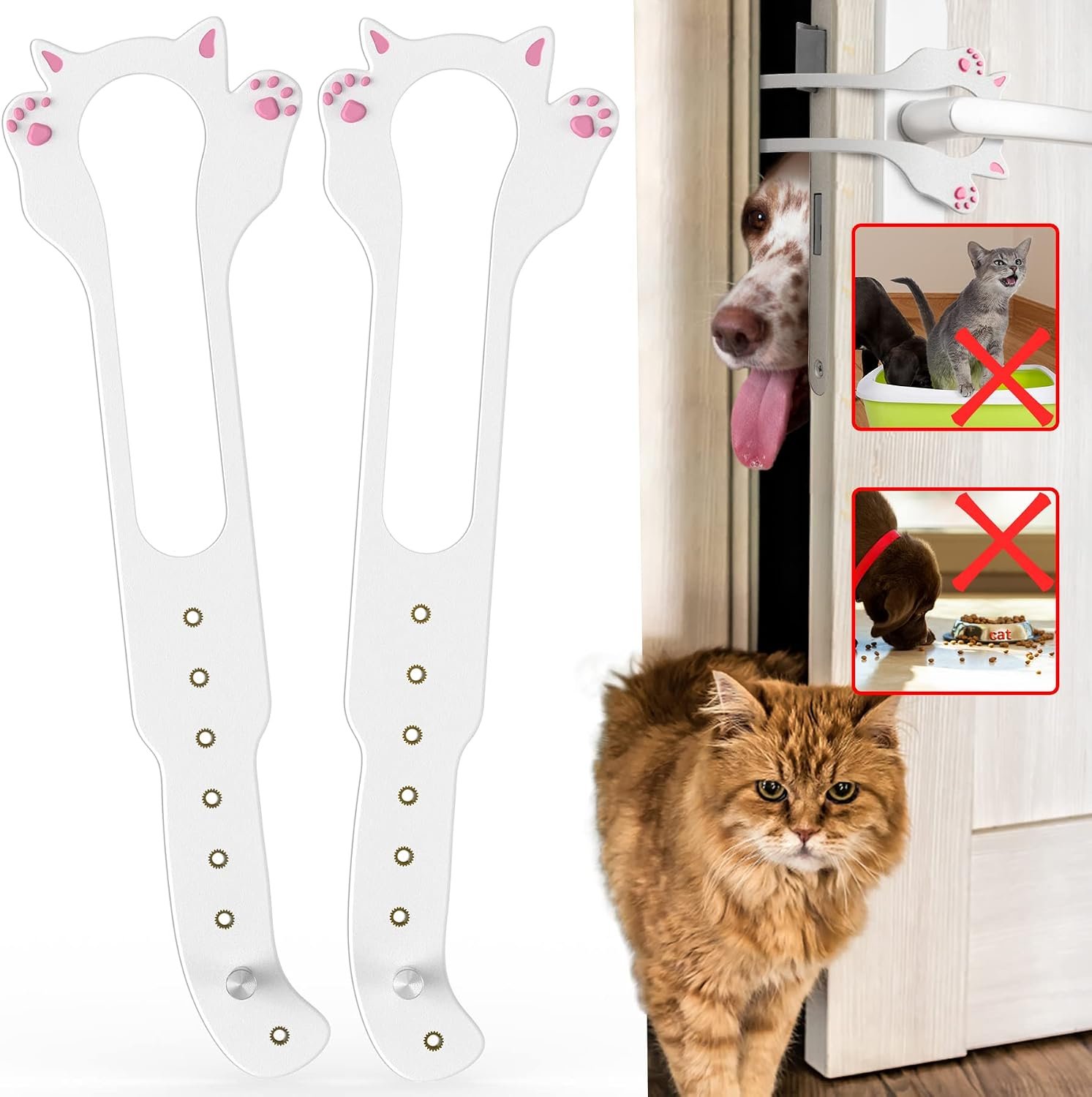 Elilier Cat Door Latch Holder, 8 Adjustable Sizes Stronger Cat Door Stopper