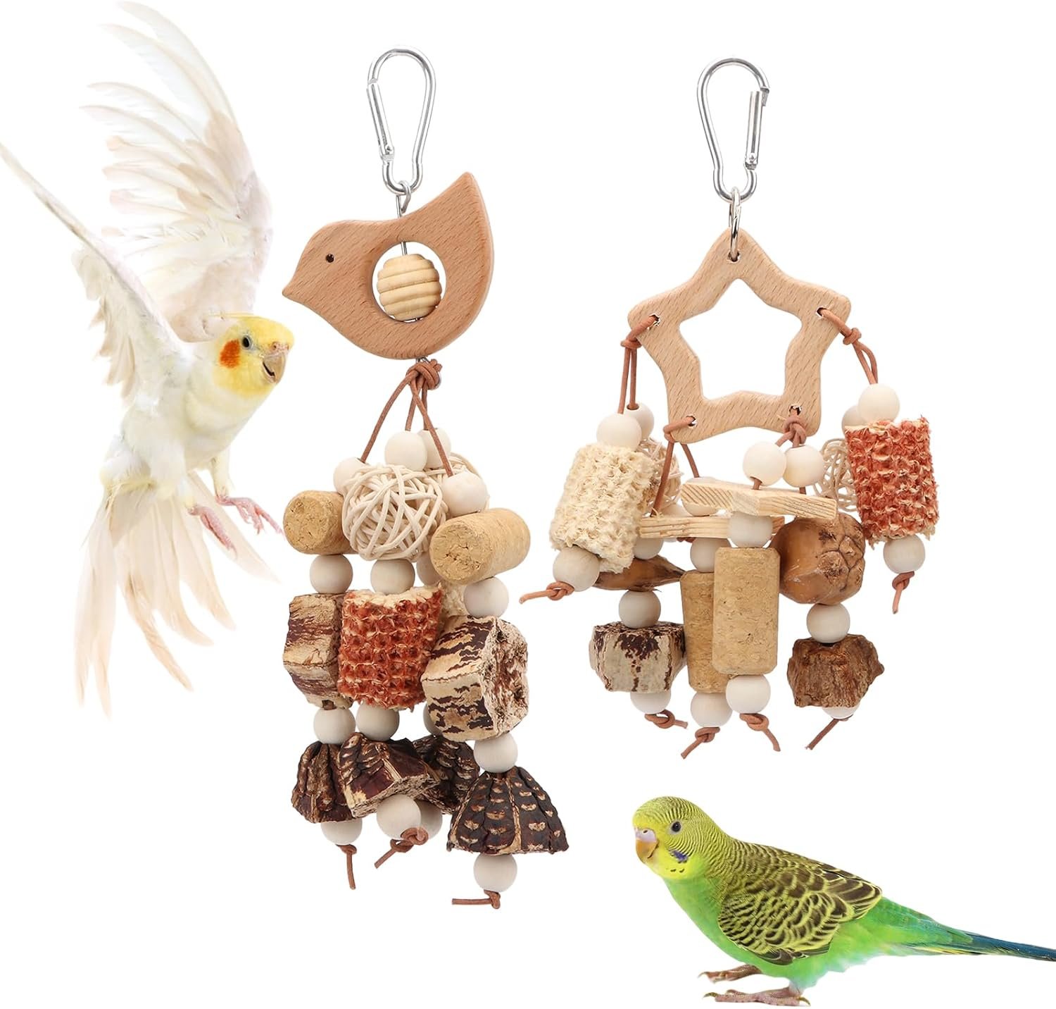 Litewoo 2PCS Natural Bird Foraging Parrot Shredding Chew Toys for Parakeet