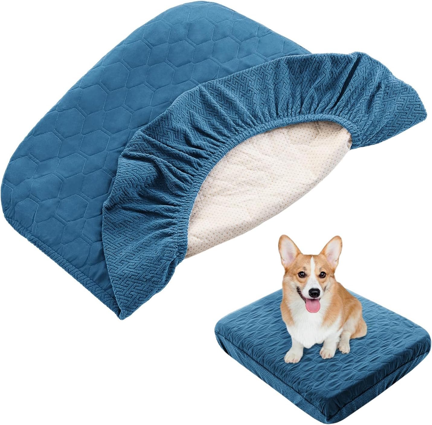 Nanbowang Waterproof Dog Bed Cover – Washable, Quilted Pet Pillow Replacement – Easy to Remove Hair – Lovely Puppy Bed for Dog/Cat 20×30 Black