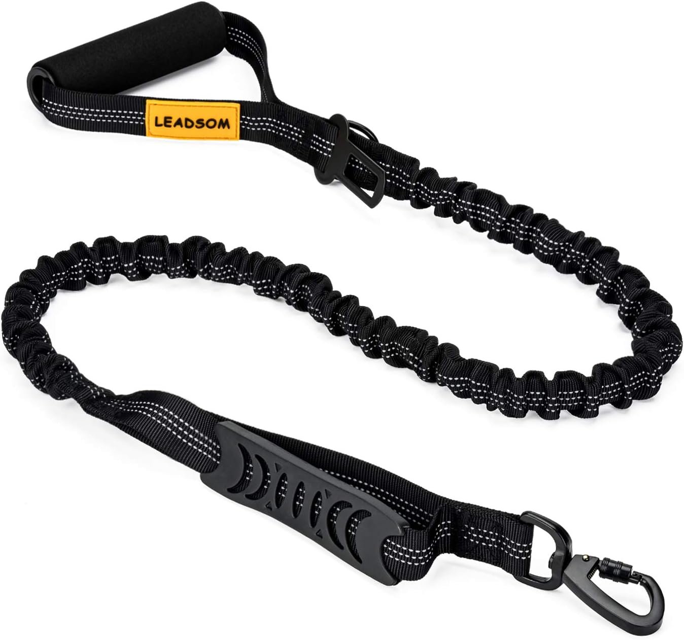 6FT Highly Reflective Heavy Duty Elastic Bungee Medium and Large Dog Leash Shock Absorbing with Comfortable Padded Handle and Traffic Handle Suitable for Training