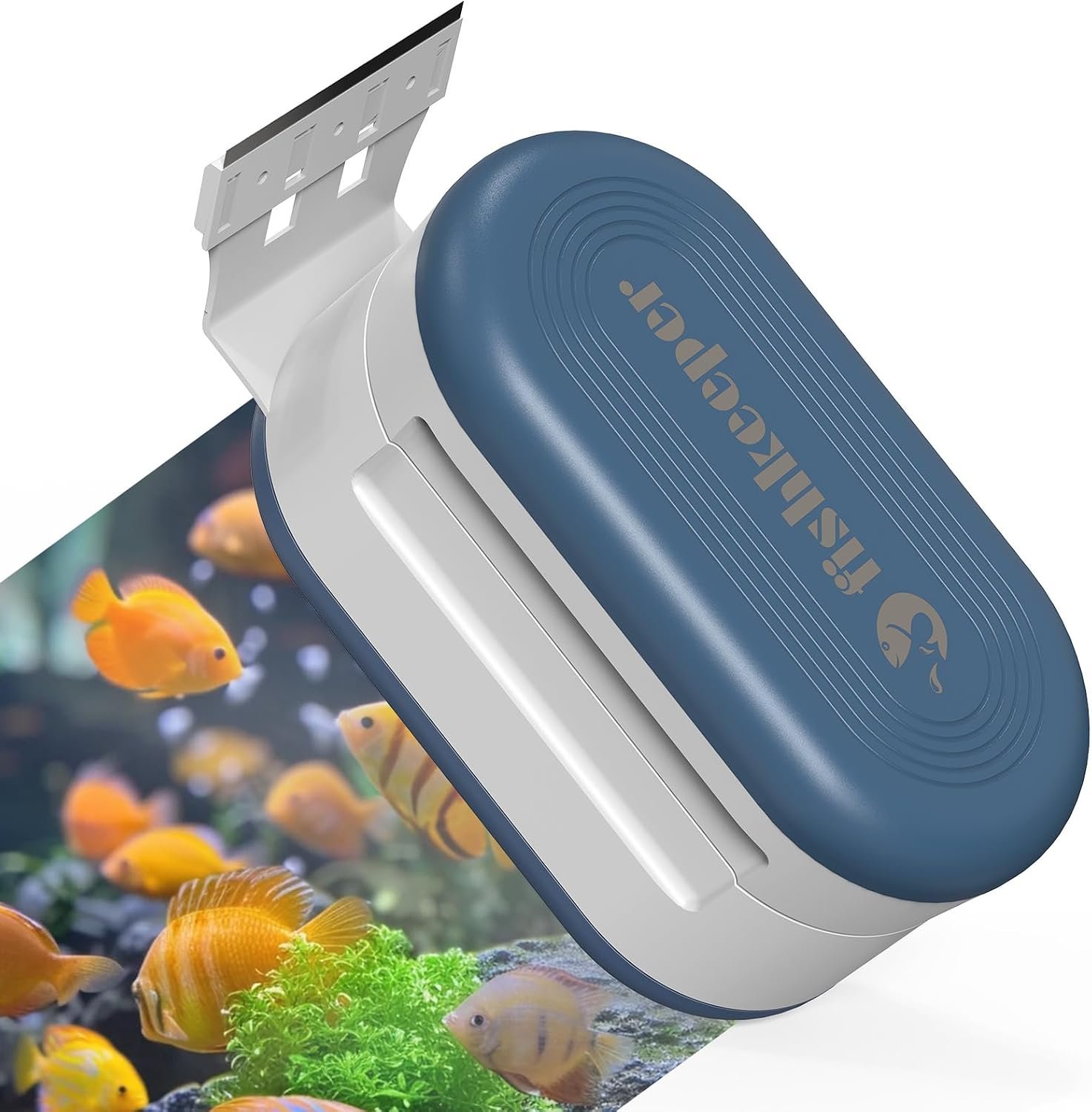 fishkeeper Aquarium Glass Cleaner, Double Side Algae Scraper with 2 Blades
