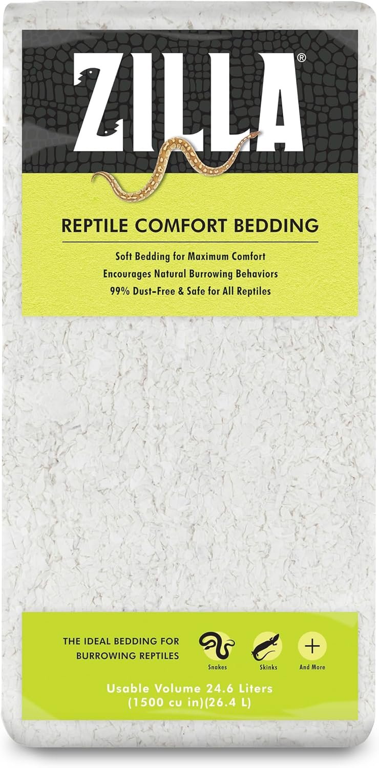 Zilla Reptile Comfort Bedding, Paper Bedding for Snakes, 24.6 Liters