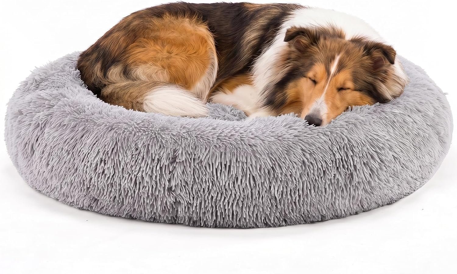 NEWBULIG 37×37 Inch Donut Dog Bed for Indoor Use, Fluffy Large Pet Sofa