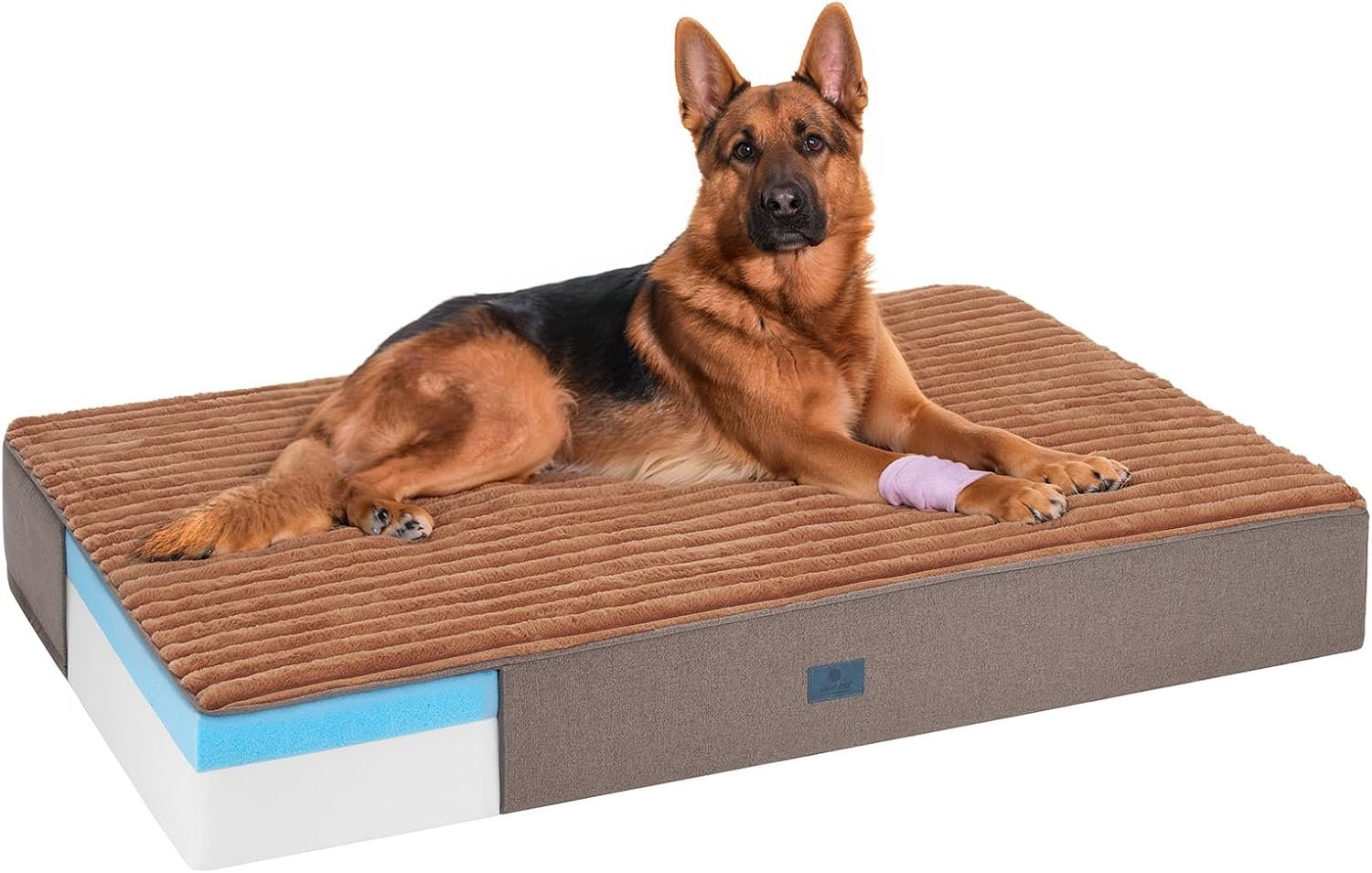 Veehoo Orthopedic Memory Foam Dog Bed for Senior Dogs, 7″ Thick XXL Dog Bed