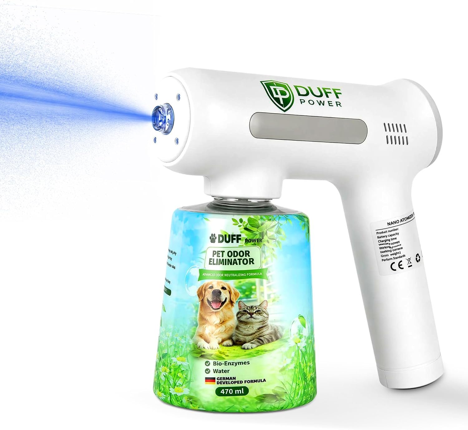 DUFF Power Nano Blue Light Pet Odor Eliminator Spray 32 fl oz