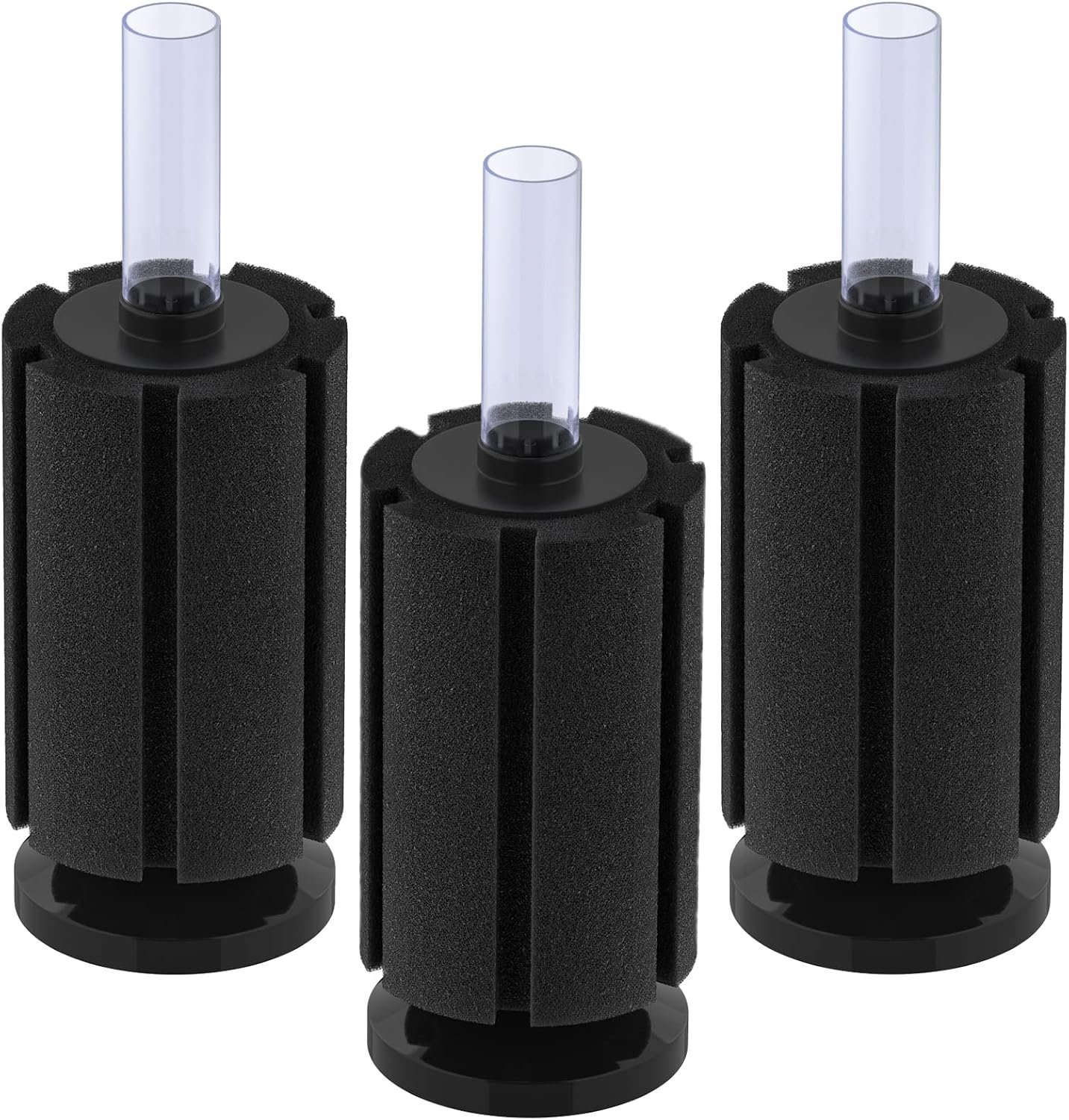 Pawfly Aquarium Bio Sponge Filter Quiet Betta Fry Shrimp and Small Fish Foam Filter for Fish Tanks up to 20 Gallons, 3 Pack